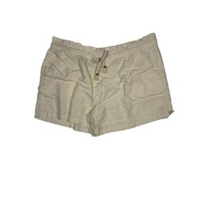 Hang Ten Womens XL Linen Blend Paperbag Waist Shorts Cream 4in Inseam A0048045PS